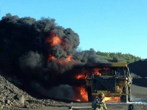 Eveleth Production Truck Fire